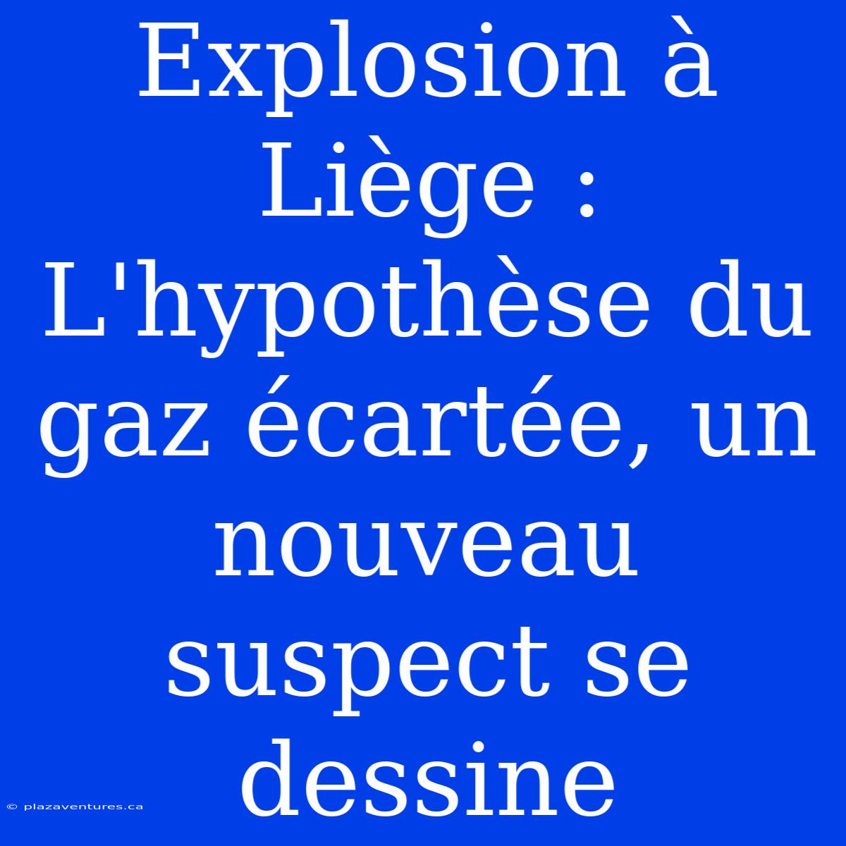 Explosion À Liège :  L'hypothèse Du Gaz Écartée, Un Nouveau Suspect Se Dessine