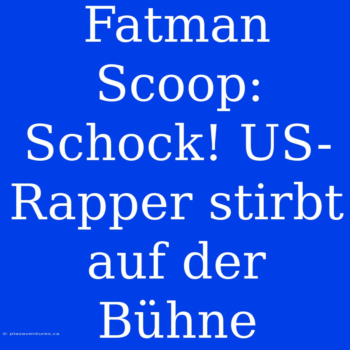 Fatman Scoop: Schock! US-Rapper Stirbt Auf Der Bühne