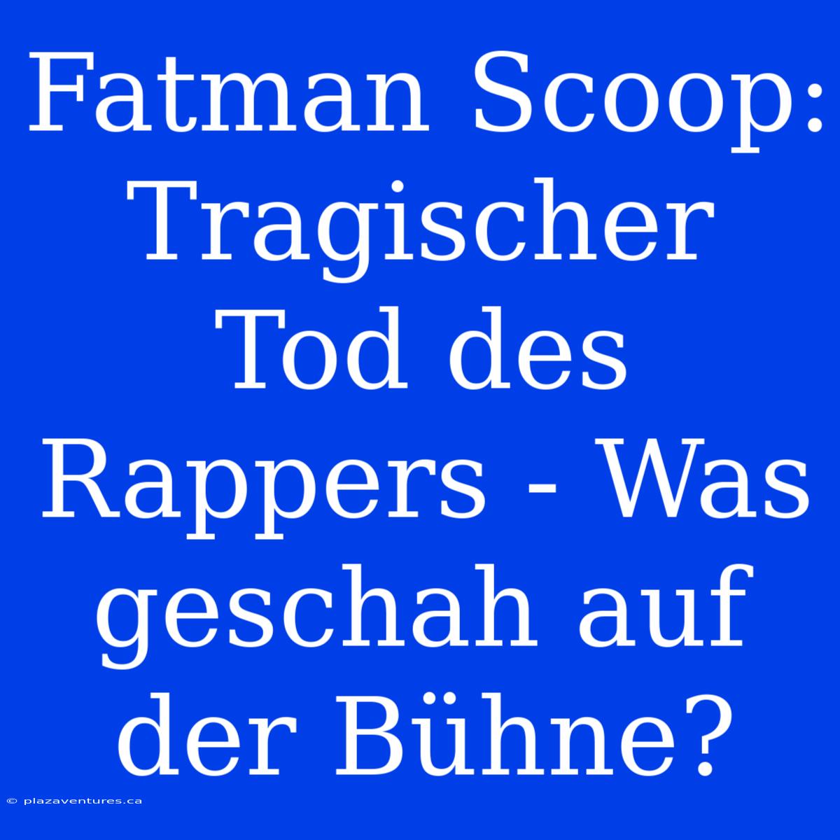 Fatman Scoop: Tragischer Tod Des Rappers - Was Geschah Auf Der Bühne?