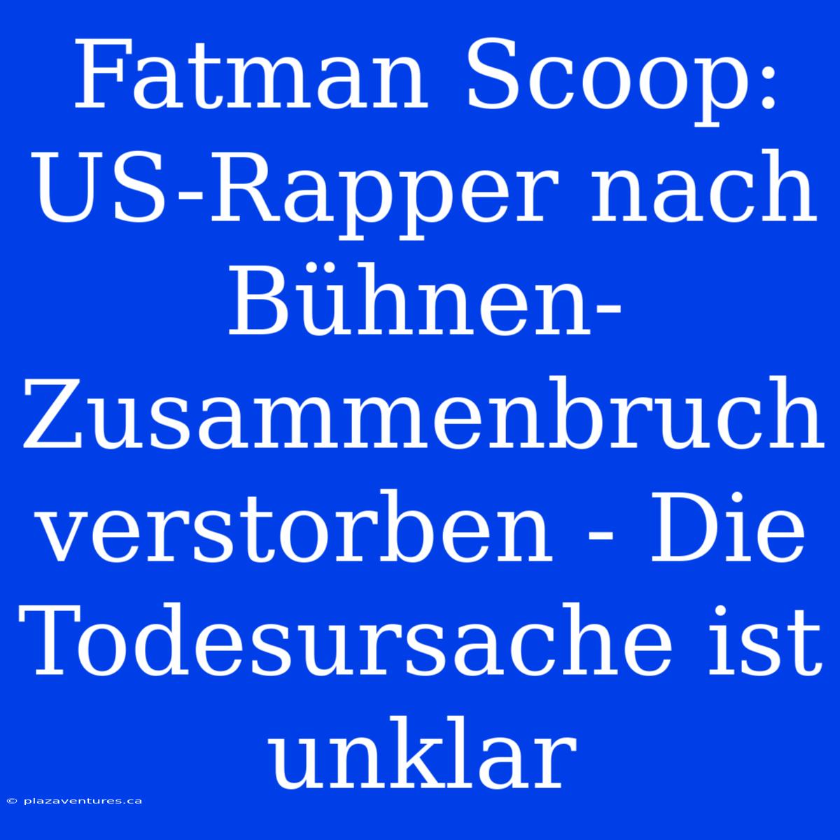 Fatman Scoop:  US-Rapper Nach Bühnen-Zusammenbruch Verstorben - Die Todesursache Ist Unklar