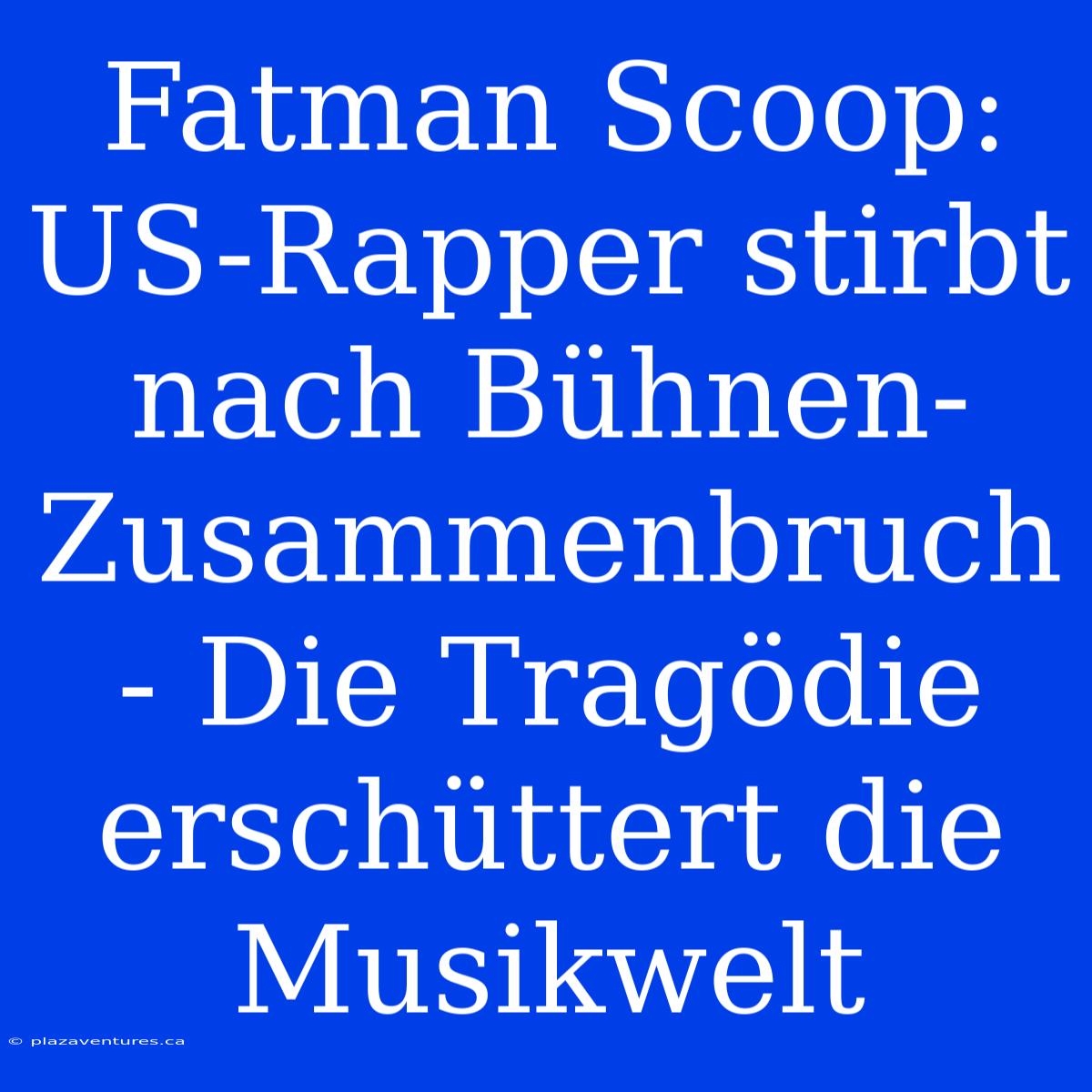 Fatman Scoop: US-Rapper Stirbt Nach Bühnen-Zusammenbruch - Die Tragödie Erschüttert Die Musikwelt