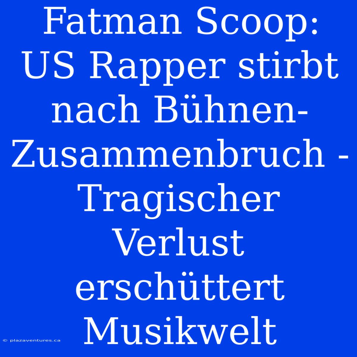 Fatman Scoop: US Rapper Stirbt Nach Bühnen-Zusammenbruch - Tragischer Verlust Erschüttert Musikwelt