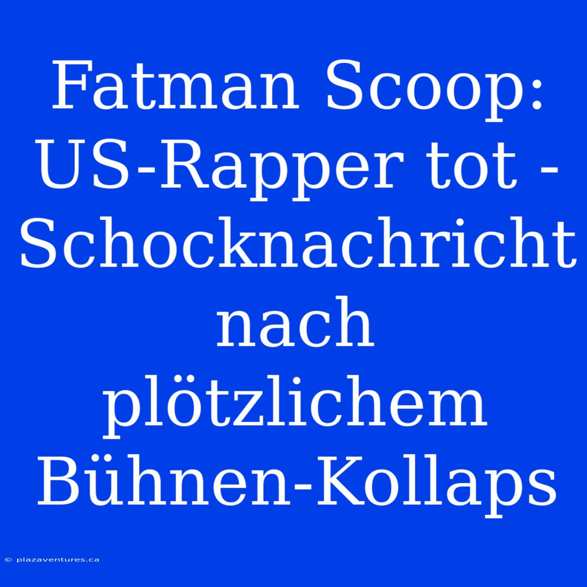 Fatman Scoop: US-Rapper Tot - Schocknachricht Nach Plötzlichem Bühnen-Kollaps