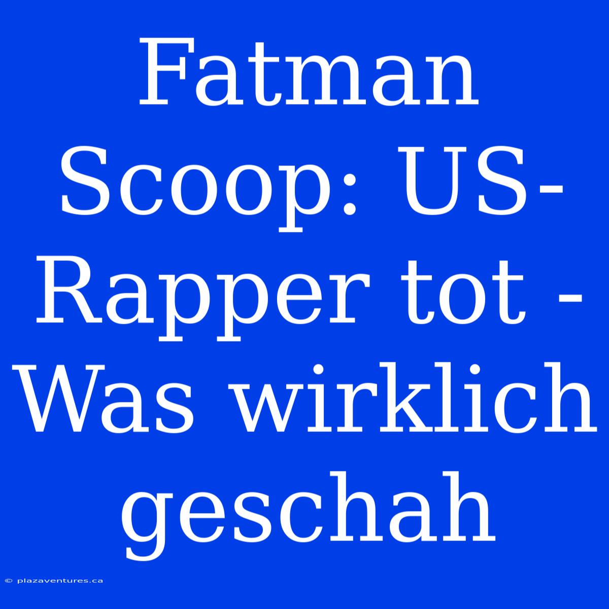 Fatman Scoop: US-Rapper Tot - Was Wirklich Geschah