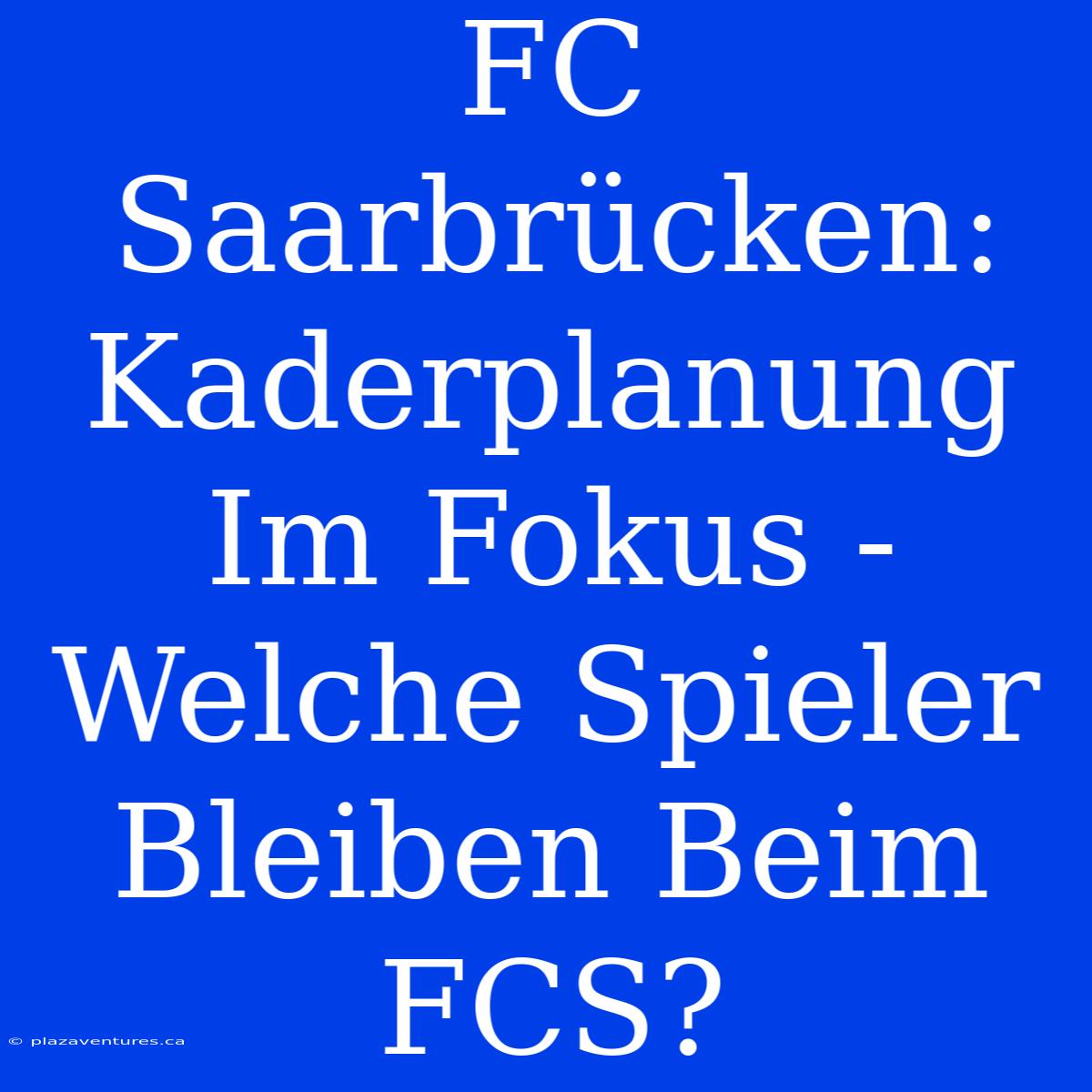 FC Saarbrücken: Kaderplanung Im Fokus - Welche Spieler Bleiben Beim FCS?