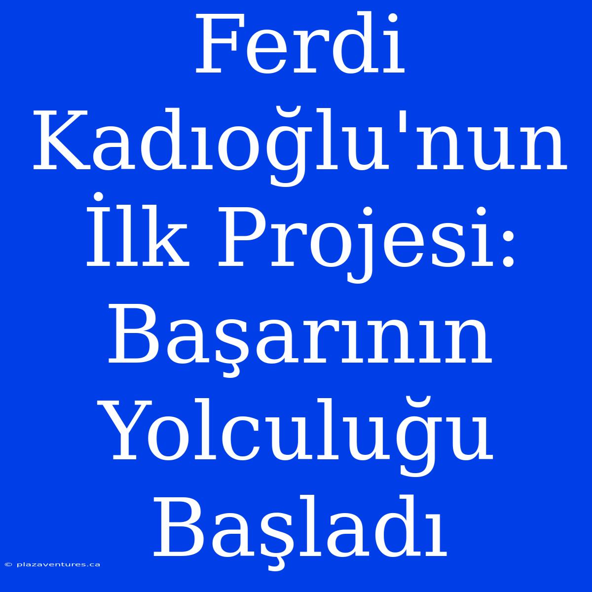 Ferdi Kadıoğlu'nun İlk Projesi: Başarının Yolculuğu Başladı