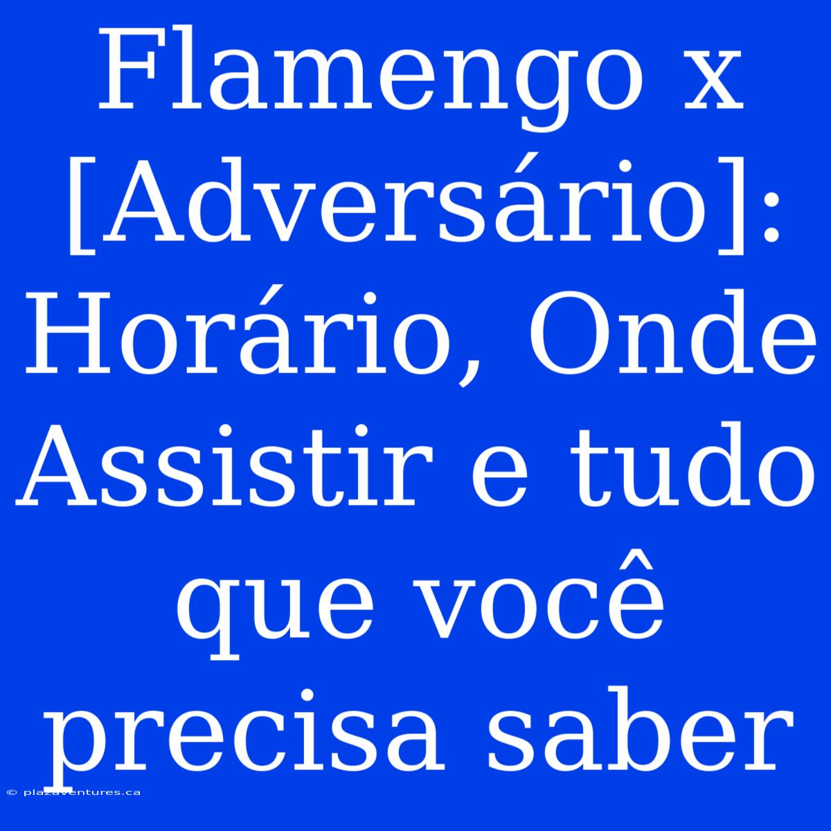 Flamengo X [Adversário]: Horário, Onde Assistir E Tudo Que Você Precisa Saber