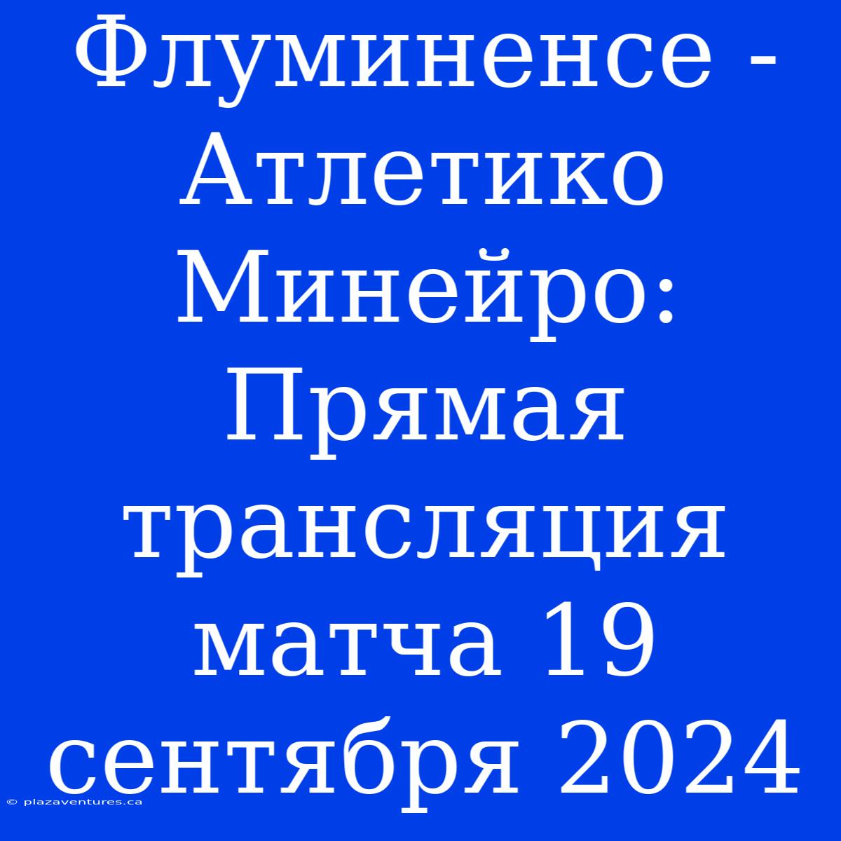 Флуминенсе - Атлетико Минейро: Прямая Трансляция Матча 19 Сентября 2024