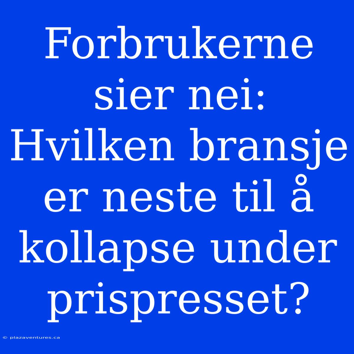 Forbrukerne Sier Nei: Hvilken Bransje Er Neste Til Å Kollapse Under Prispresset?