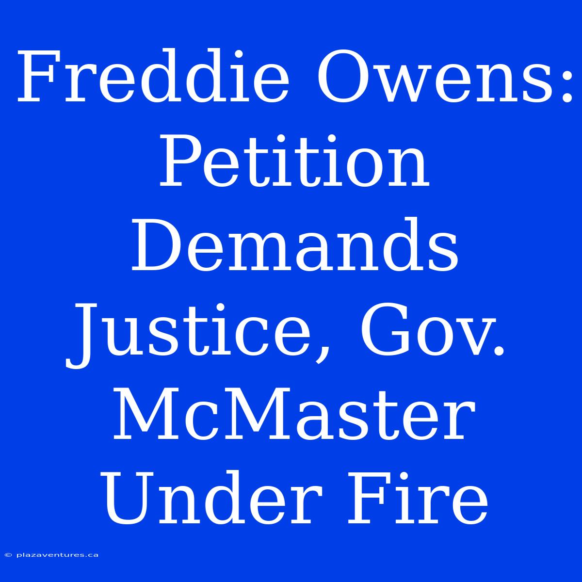 Freddie Owens: Petition Demands Justice, Gov. McMaster Under Fire