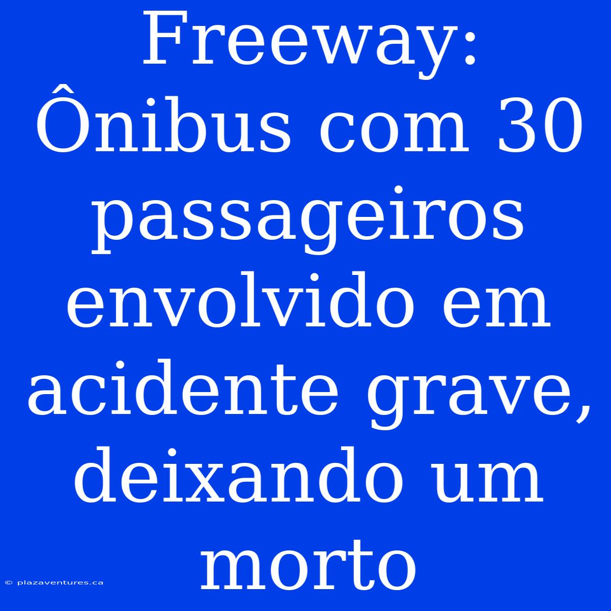 Freeway: Ônibus Com 30 Passageiros Envolvido Em Acidente Grave, Deixando Um Morto