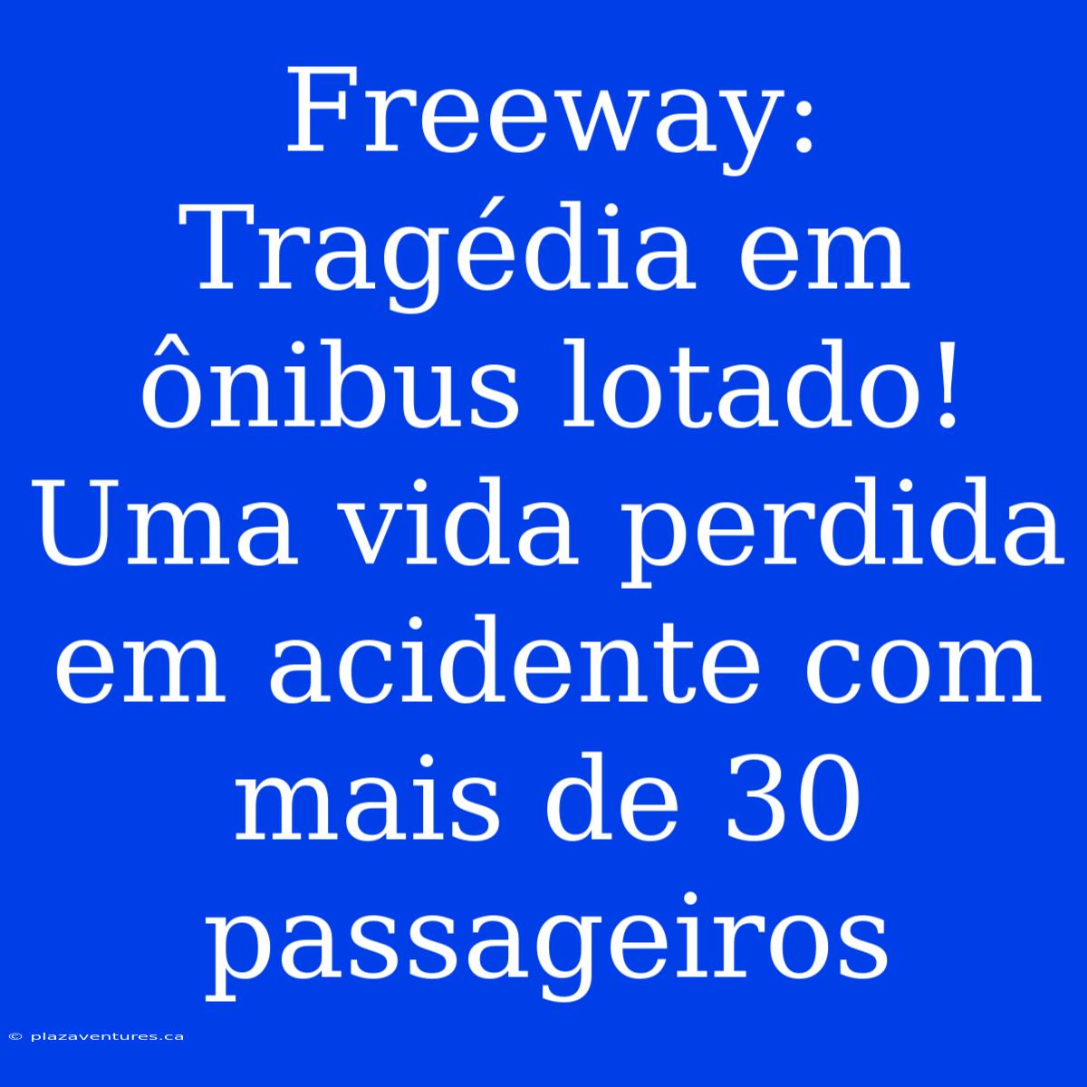 Freeway: Tragédia Em Ônibus Lotado! Uma Vida Perdida Em Acidente Com Mais De 30 Passageiros