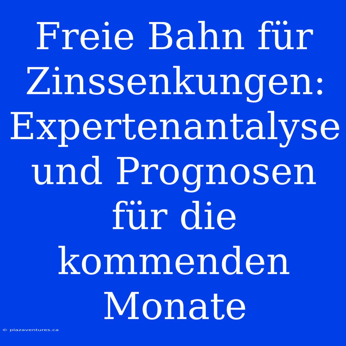 Freie Bahn Für Zinssenkungen: Expertenantalyse Und Prognosen Für Die Kommenden Monate