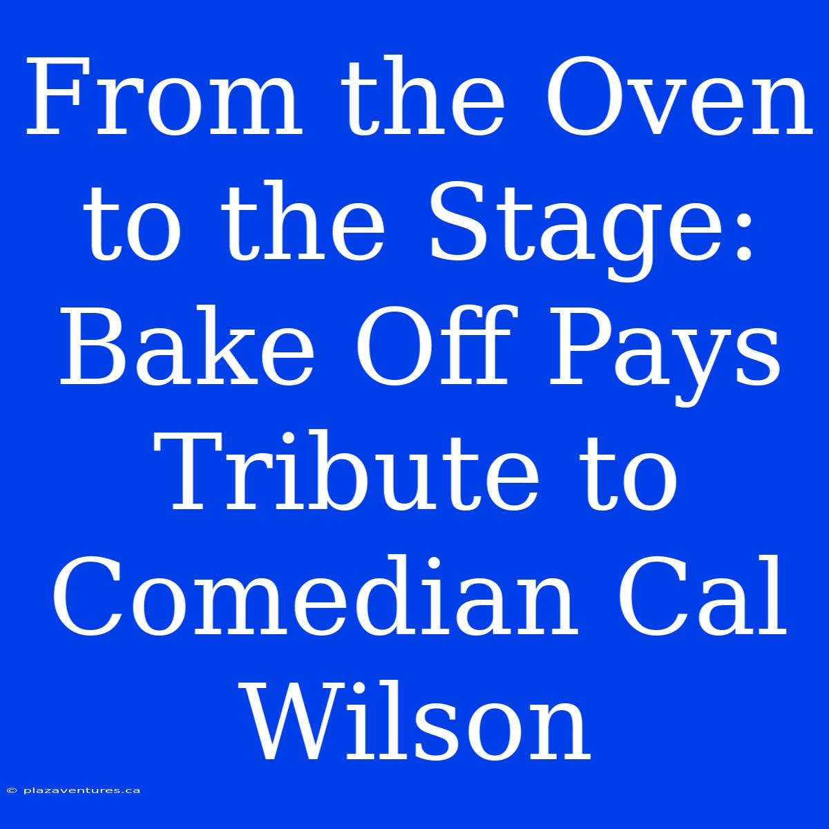 From The Oven To The Stage:  Bake Off Pays Tribute To Comedian Cal Wilson