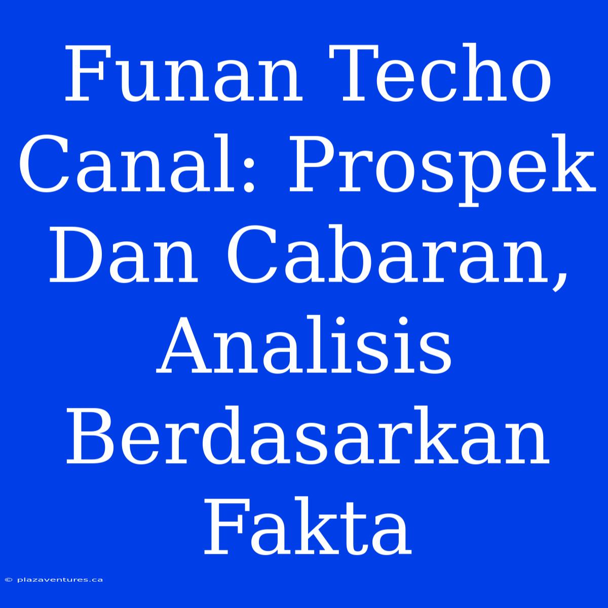 Funan Techo Canal: Prospek Dan Cabaran, Analisis Berdasarkan Fakta