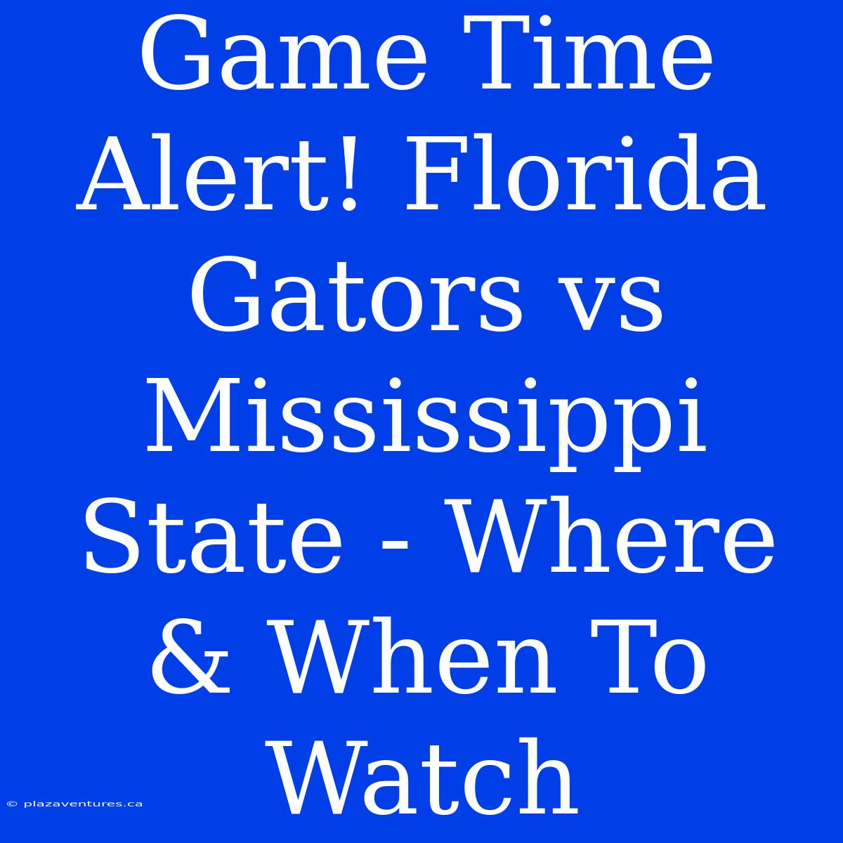 Game Time Alert! Florida Gators Vs Mississippi State - Where & When To Watch