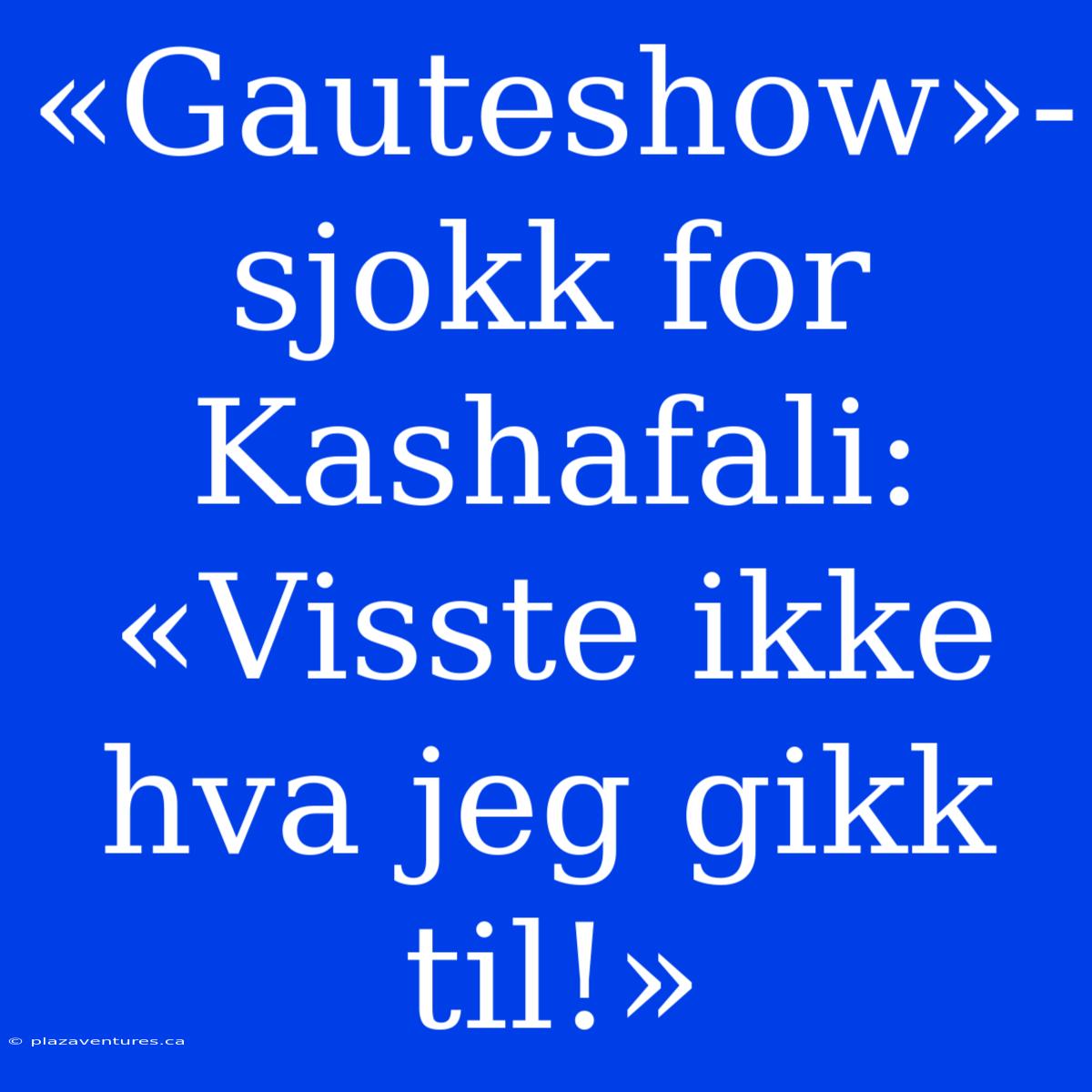 «Gauteshow»-sjokk For Kashafali: «Visste Ikke Hva Jeg Gikk Til!»