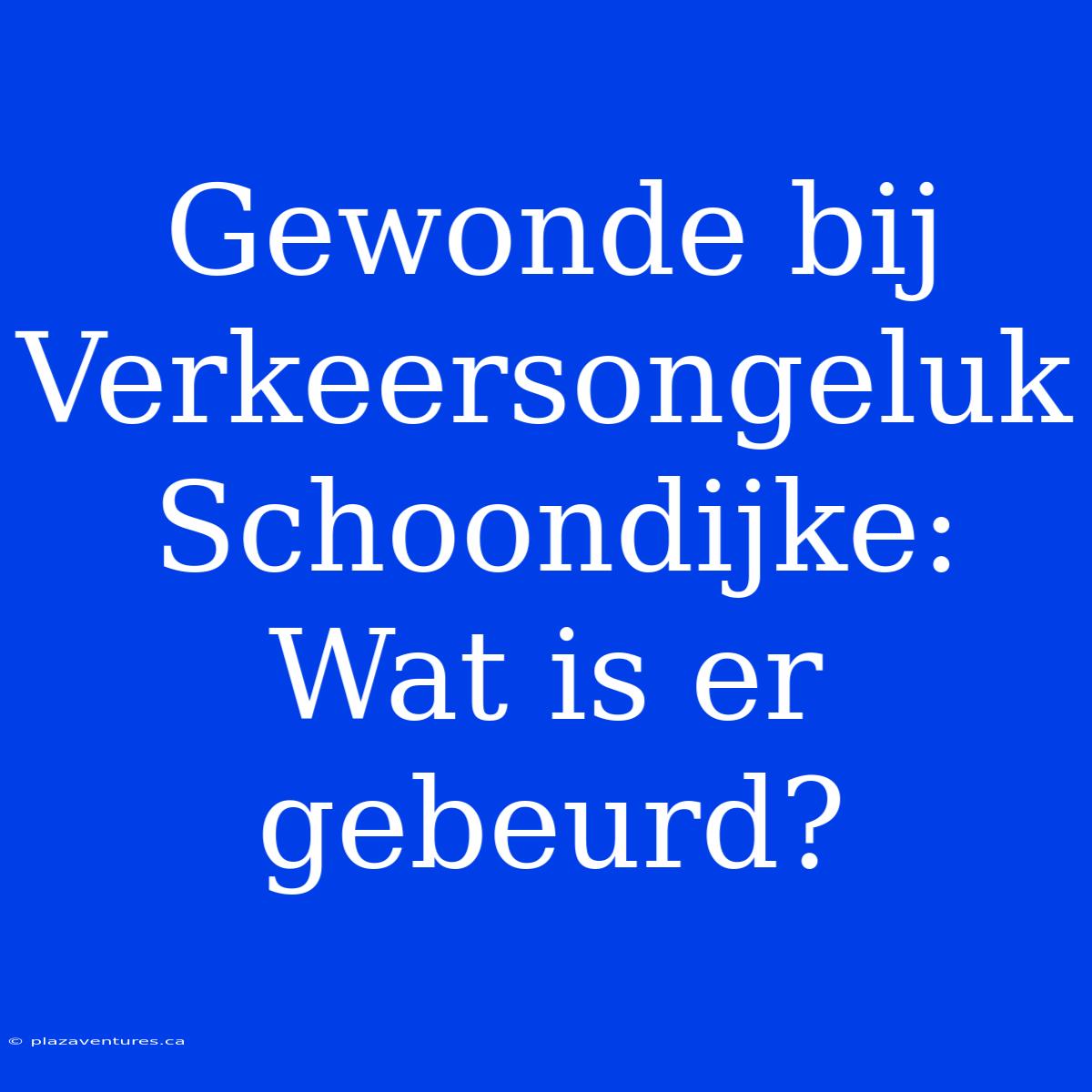 Gewonde Bij Verkeersongeluk Schoondijke: Wat Is Er Gebeurd?