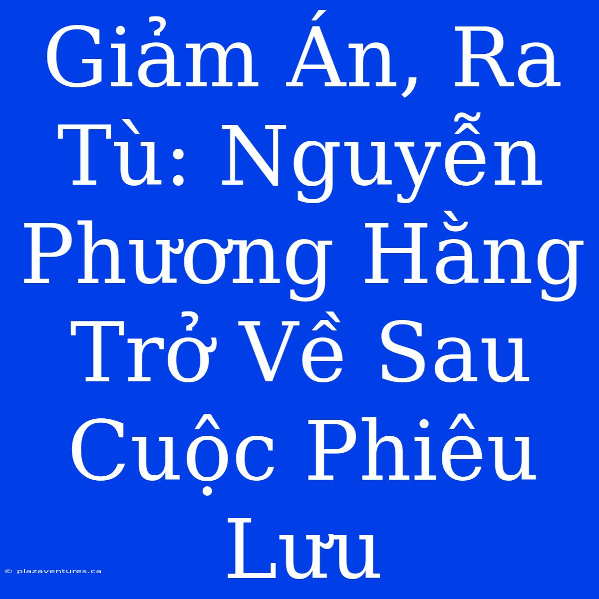 Giảm Án, Ra Tù: Nguyễn Phương Hằng Trở Về Sau Cuộc Phiêu Lưu