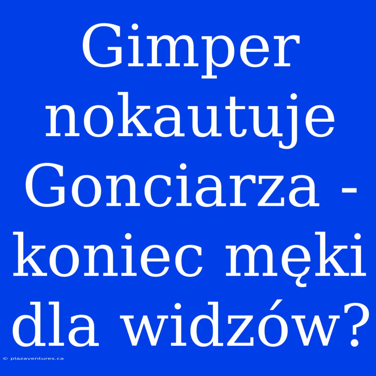 Gimper Nokautuje Gonciarza - Koniec Męki Dla Widzów?