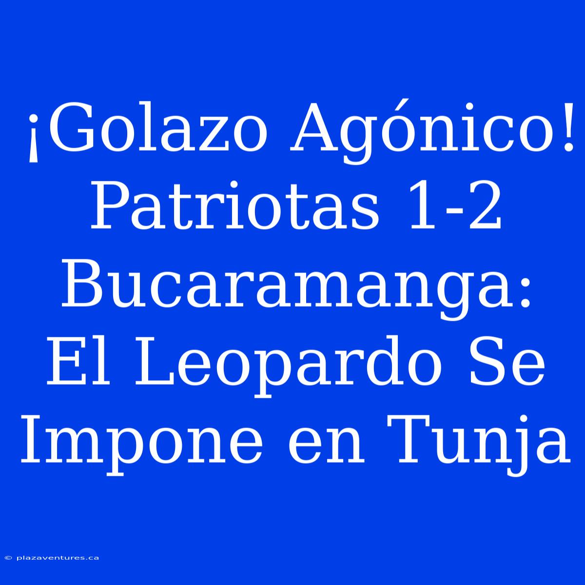 ¡Golazo Agónico! Patriotas 1-2 Bucaramanga: El Leopardo Se Impone En Tunja