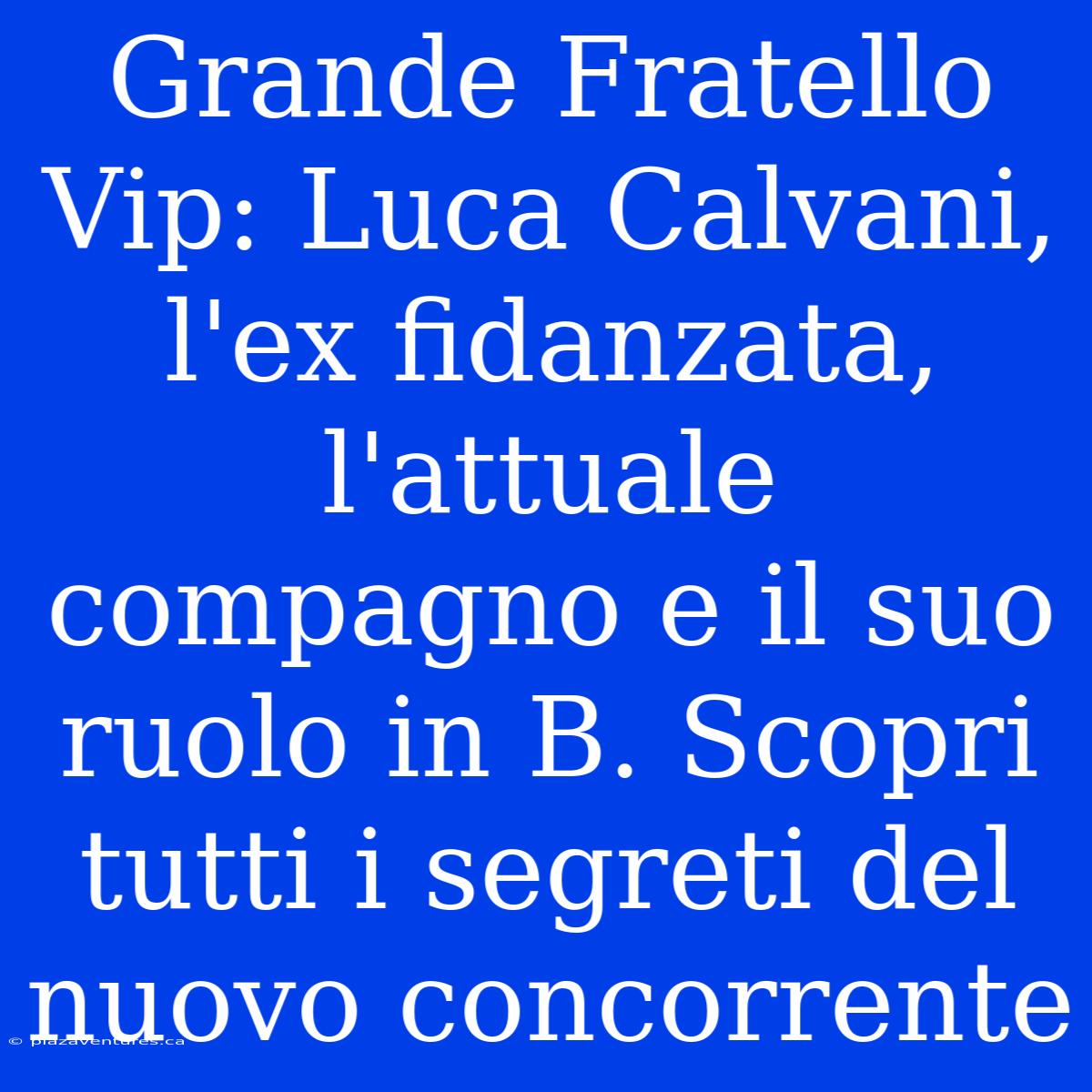 Grande Fratello Vip: Luca Calvani, L'ex Fidanzata, L'attuale Compagno E Il Suo Ruolo In B. Scopri Tutti I Segreti Del Nuovo Concorrente