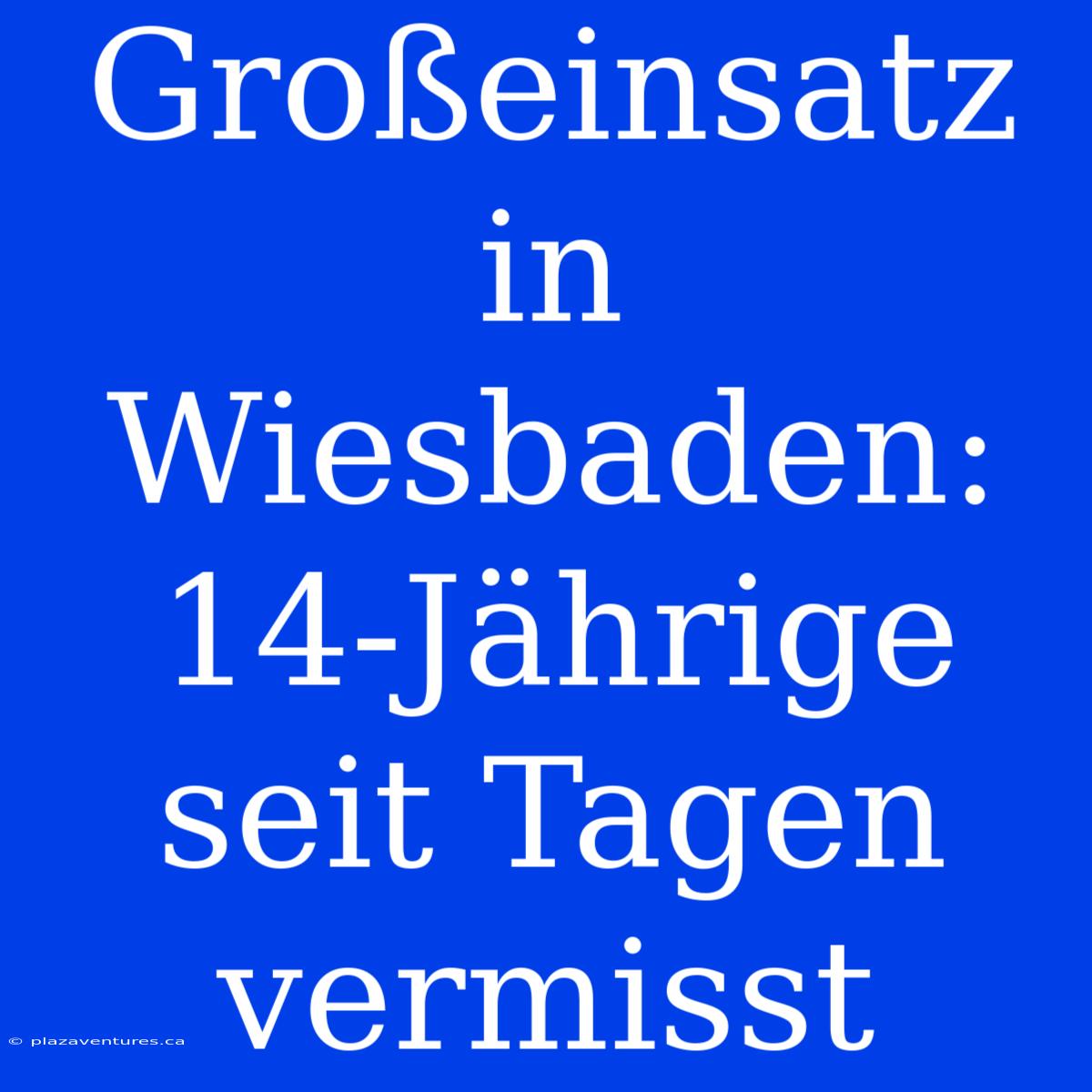 Großeinsatz In Wiesbaden: 14-Jährige Seit Tagen Vermisst