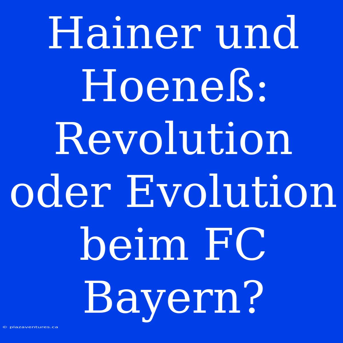 Hainer Und Hoeneß: Revolution Oder Evolution Beim FC Bayern?