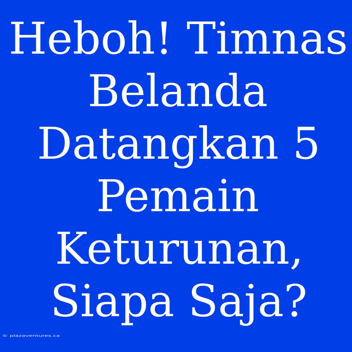 Heboh! Timnas Belanda Datangkan 5 Pemain Keturunan, Siapa Saja?