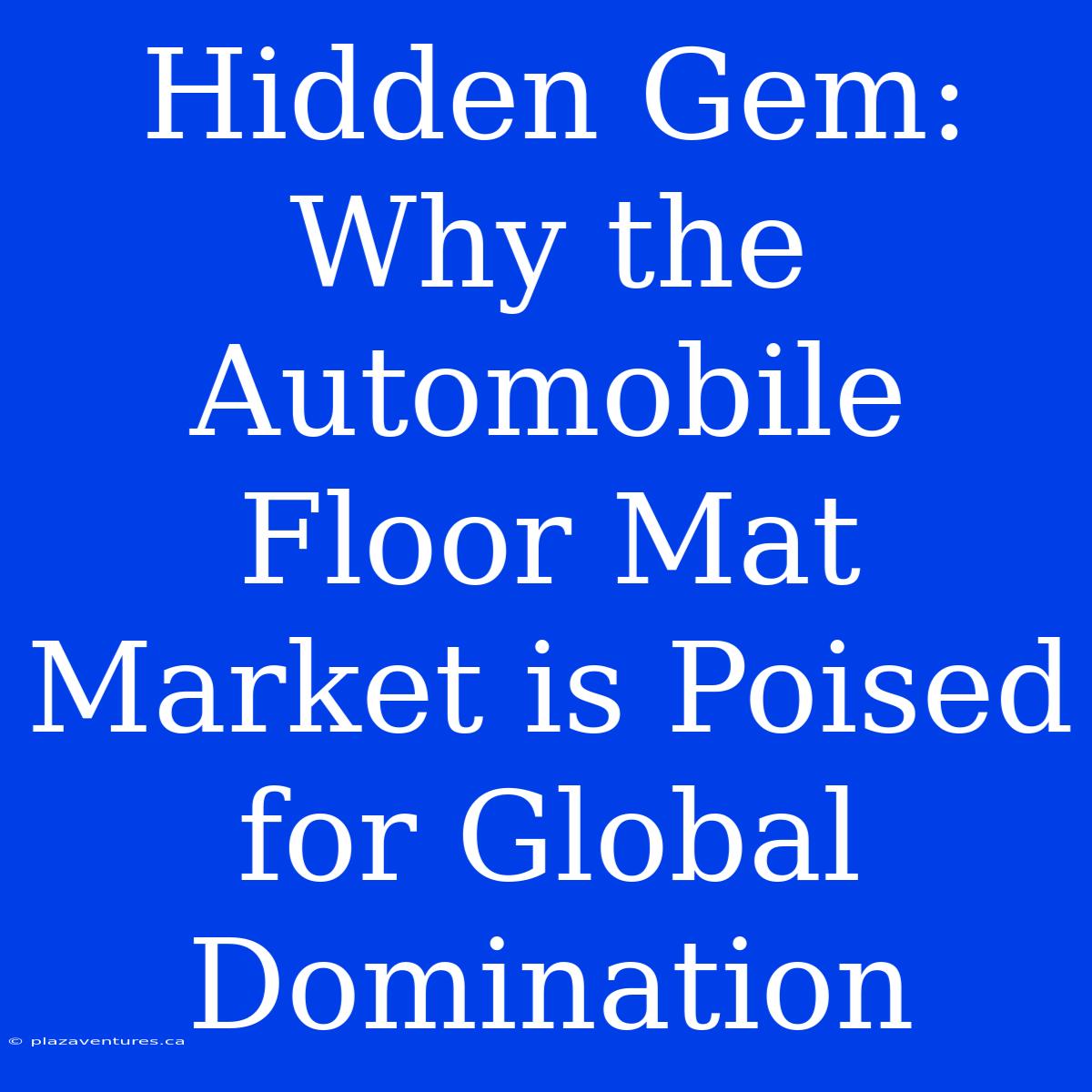 Hidden Gem: Why The Automobile Floor Mat Market Is Poised For Global Domination