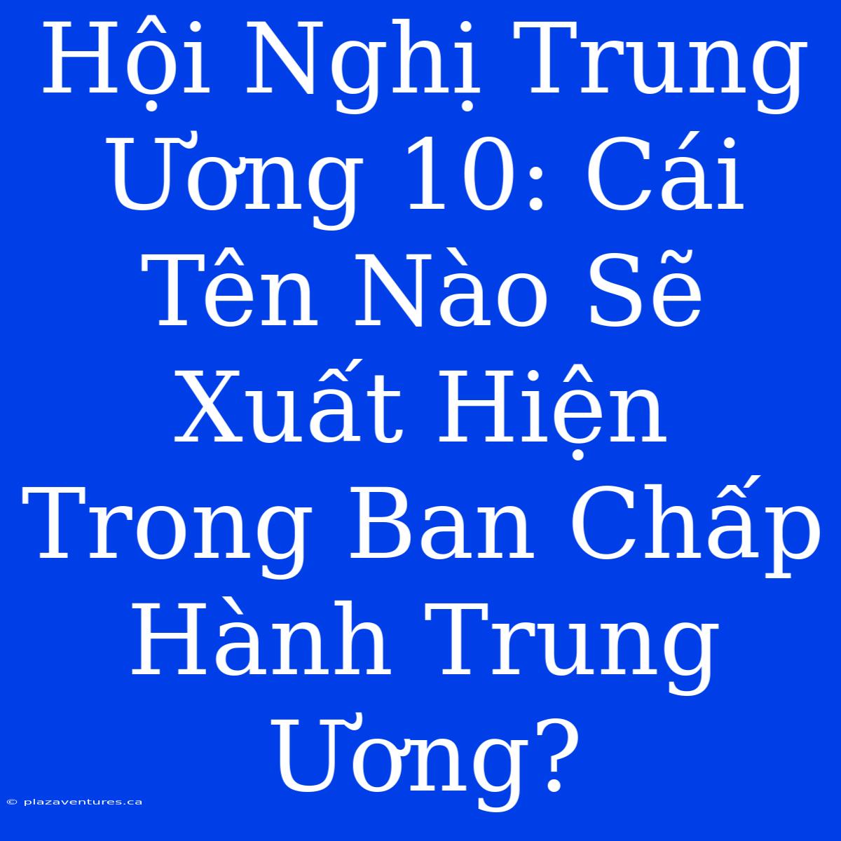 Hội Nghị Trung Ương 10: Cái Tên Nào Sẽ Xuất Hiện Trong Ban Chấp Hành Trung Ương?