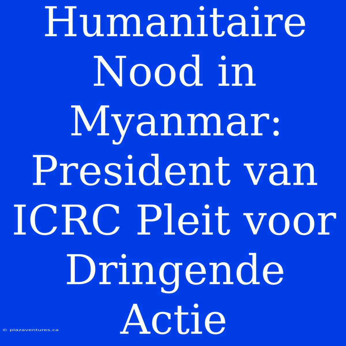 Humanitaire Nood In Myanmar: President Van ICRC Pleit Voor Dringende Actie