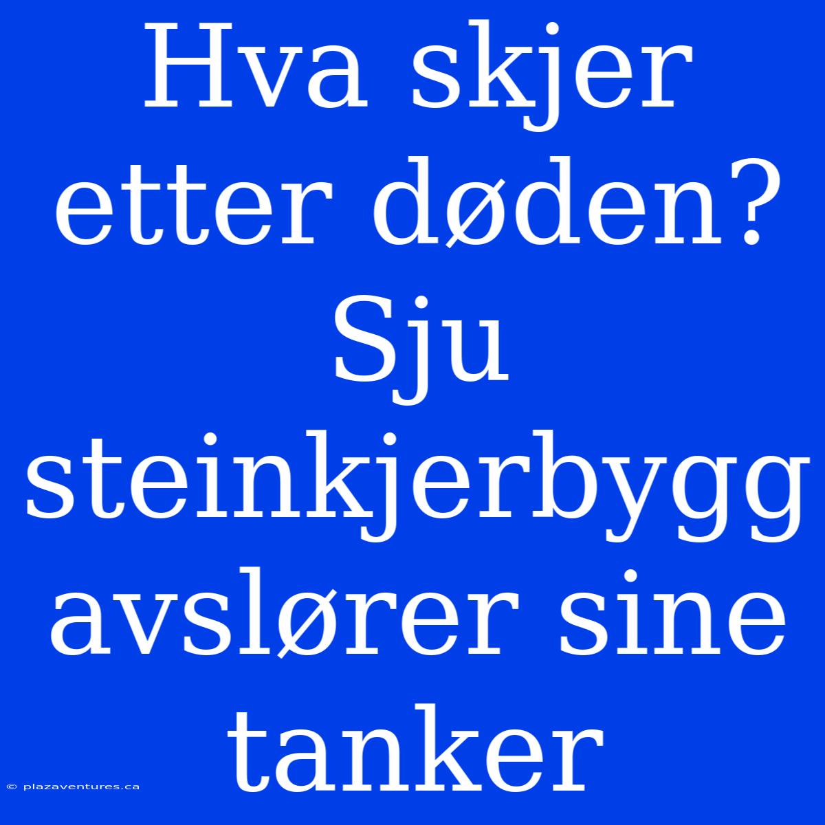 Hva Skjer Etter Døden? Sju Steinkjerbygg Avslører Sine Tanker