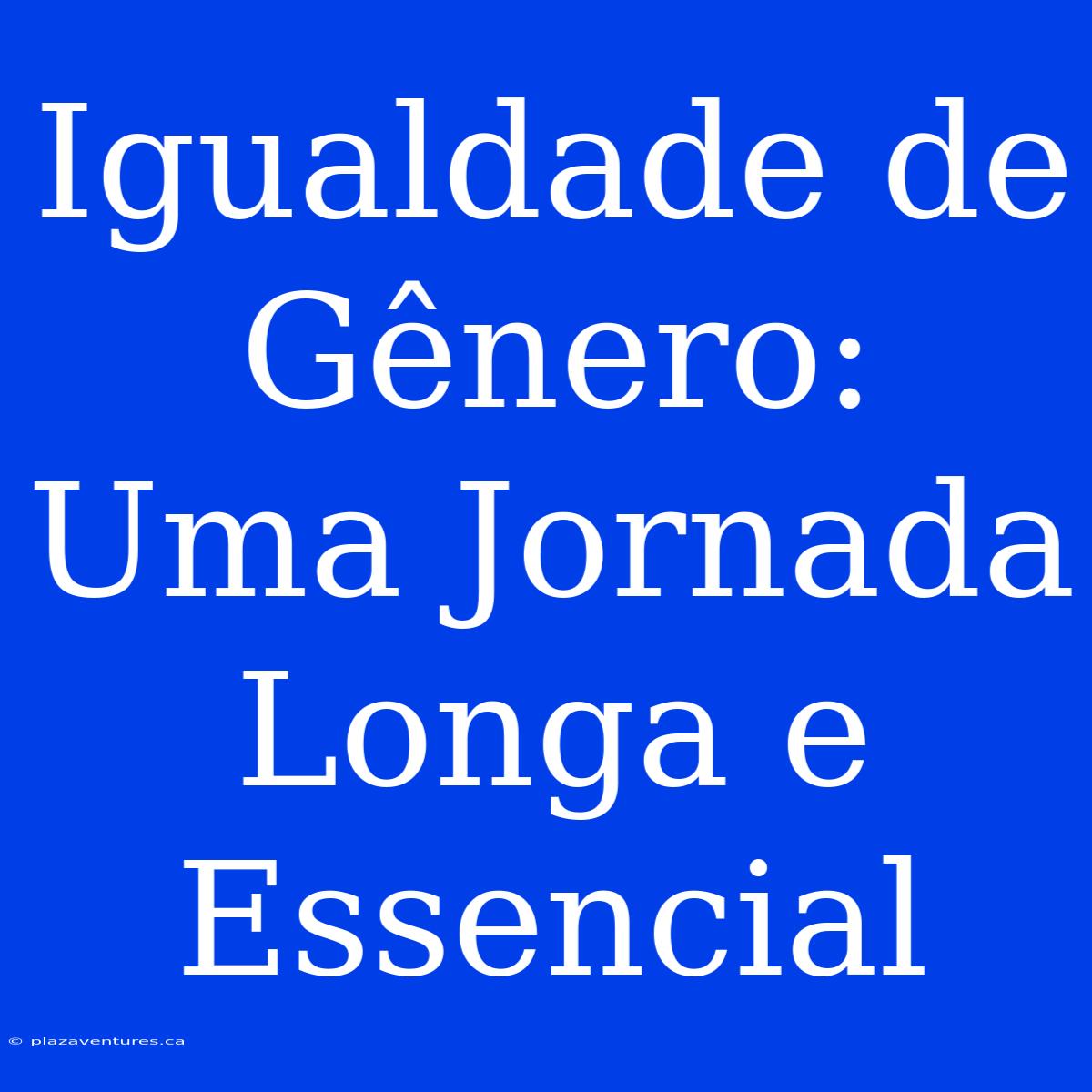 Igualdade De Gênero: Uma Jornada Longa E Essencial