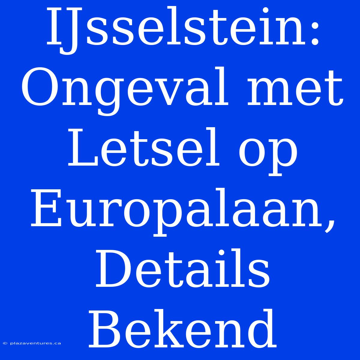 IJsselstein: Ongeval Met Letsel Op Europalaan, Details Bekend