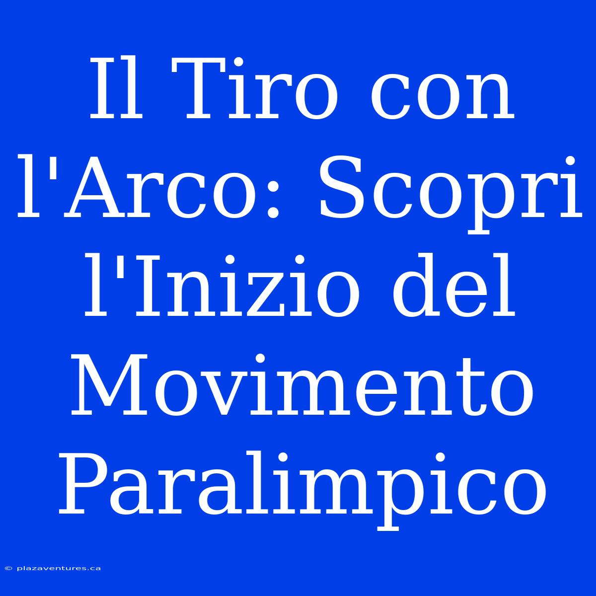 Il Tiro Con L'Arco: Scopri L'Inizio Del Movimento Paralimpico