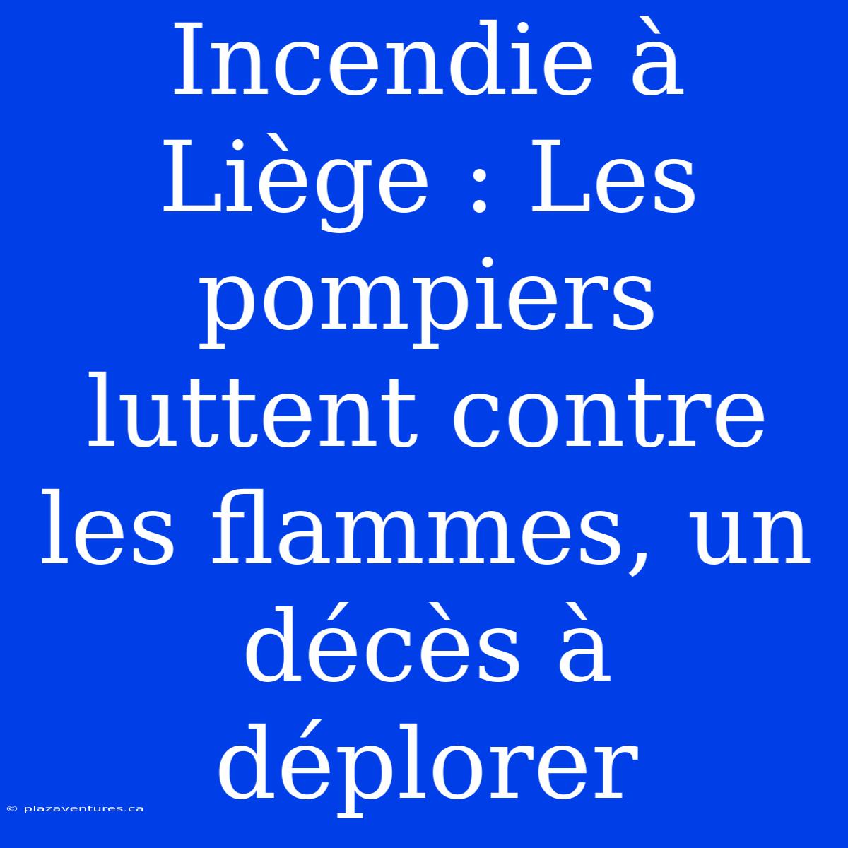 Incendie À Liège : Les Pompiers Luttent Contre Les Flammes, Un Décès À Déplorer