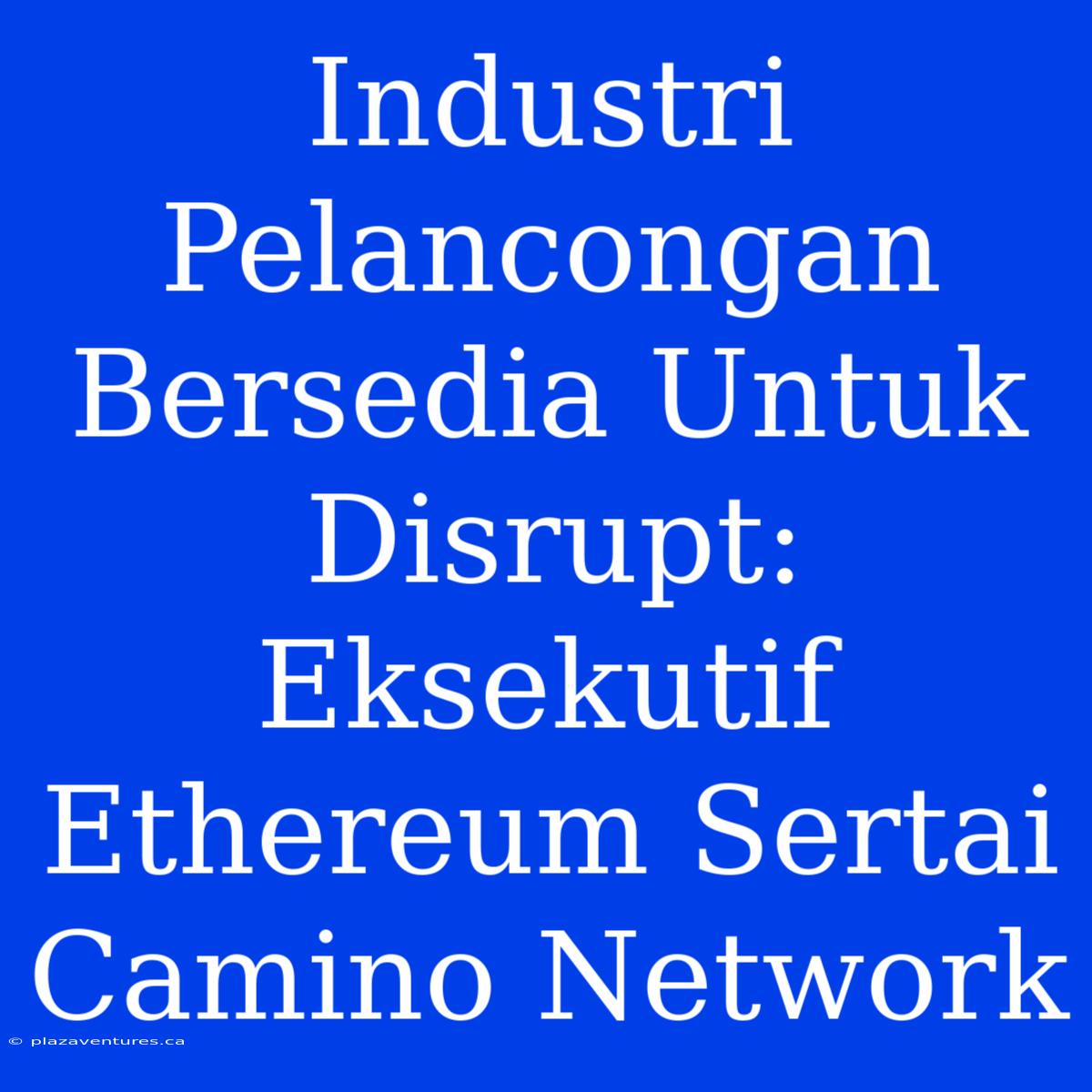 Industri Pelancongan Bersedia Untuk Disrupt: Eksekutif Ethereum Sertai Camino Network