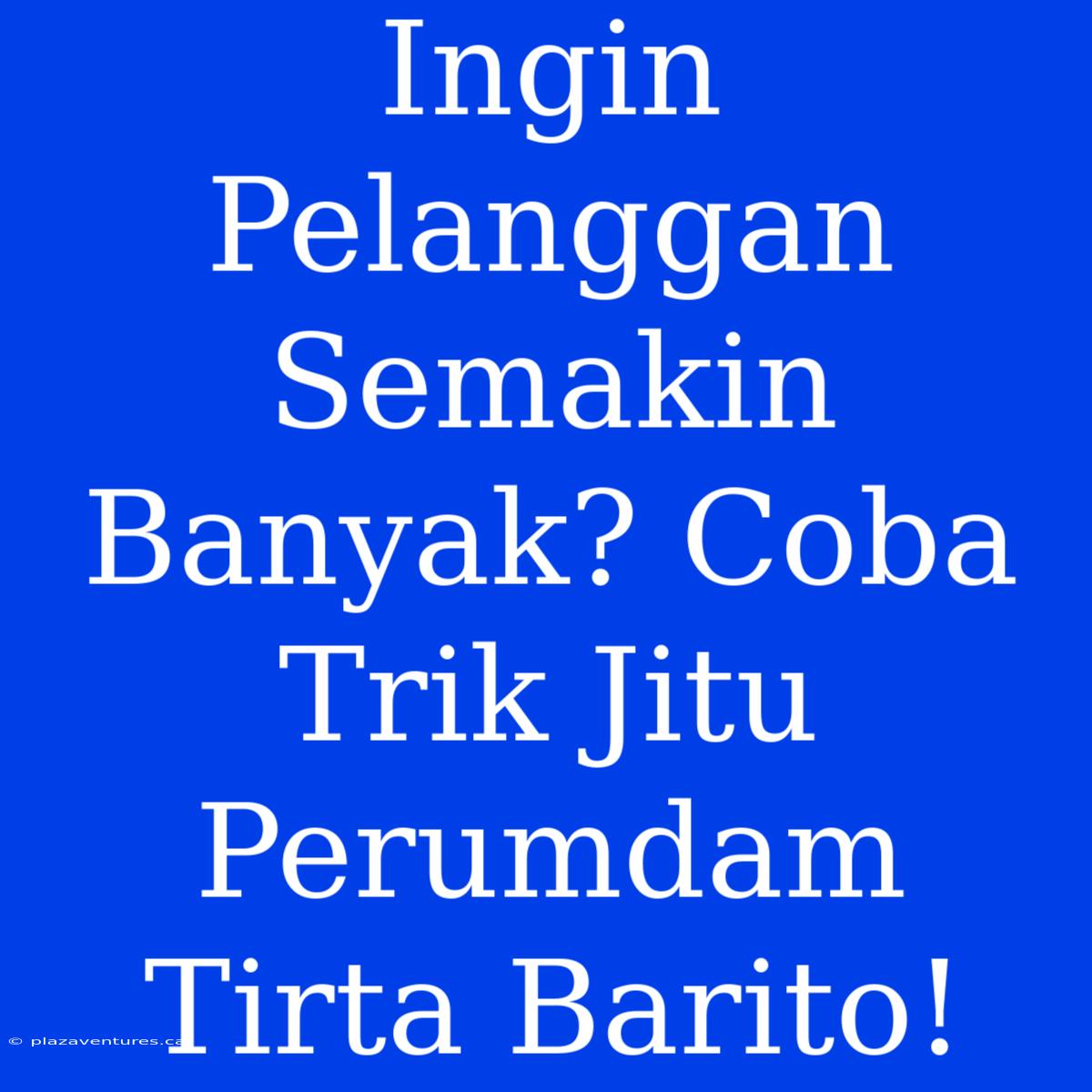 Ingin Pelanggan Semakin Banyak? Coba Trik Jitu Perumdam Tirta Barito!