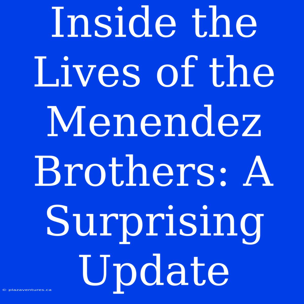 Inside The Lives Of The Menendez Brothers: A Surprising Update