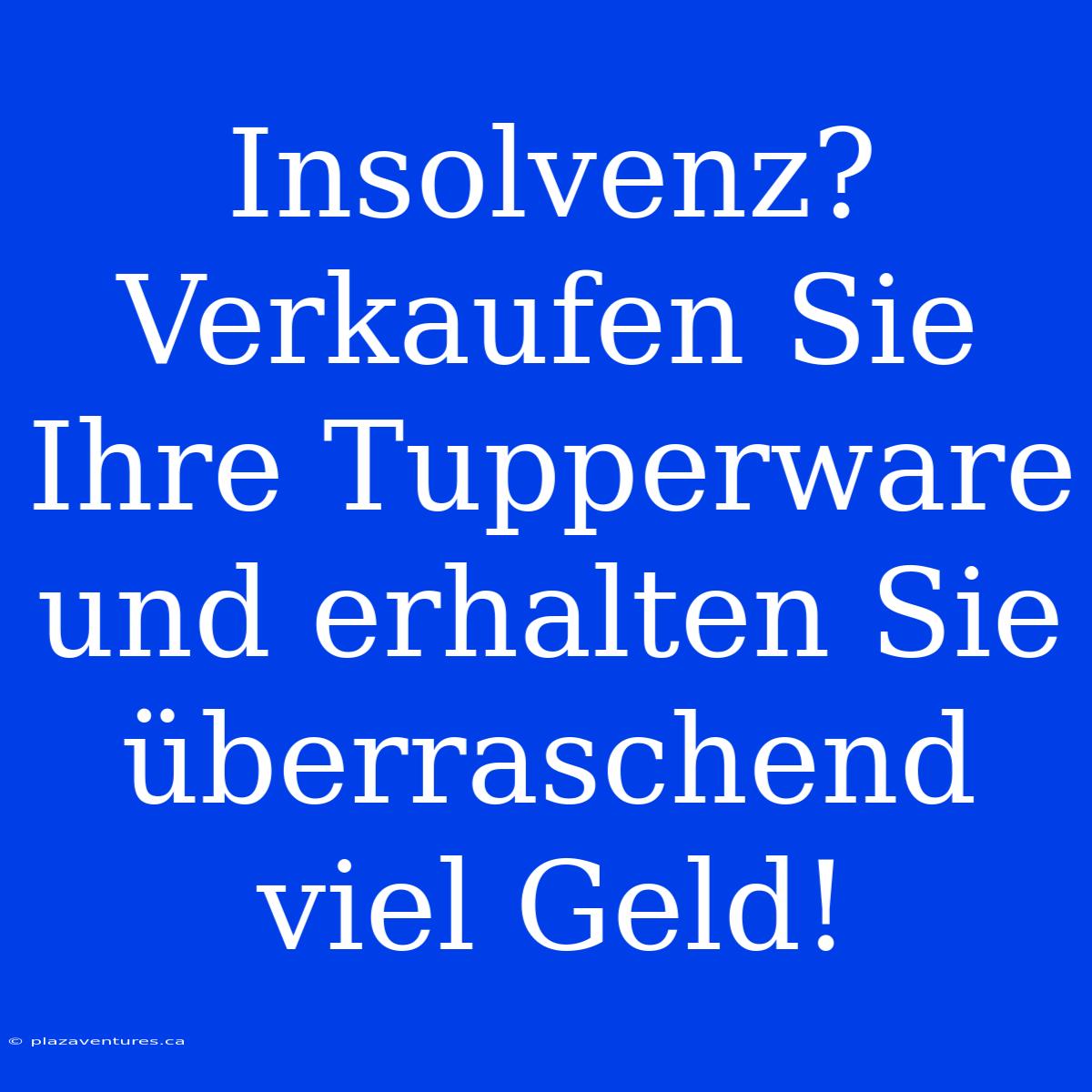 Insolvenz? Verkaufen Sie Ihre Tupperware Und Erhalten Sie Überraschend Viel Geld!