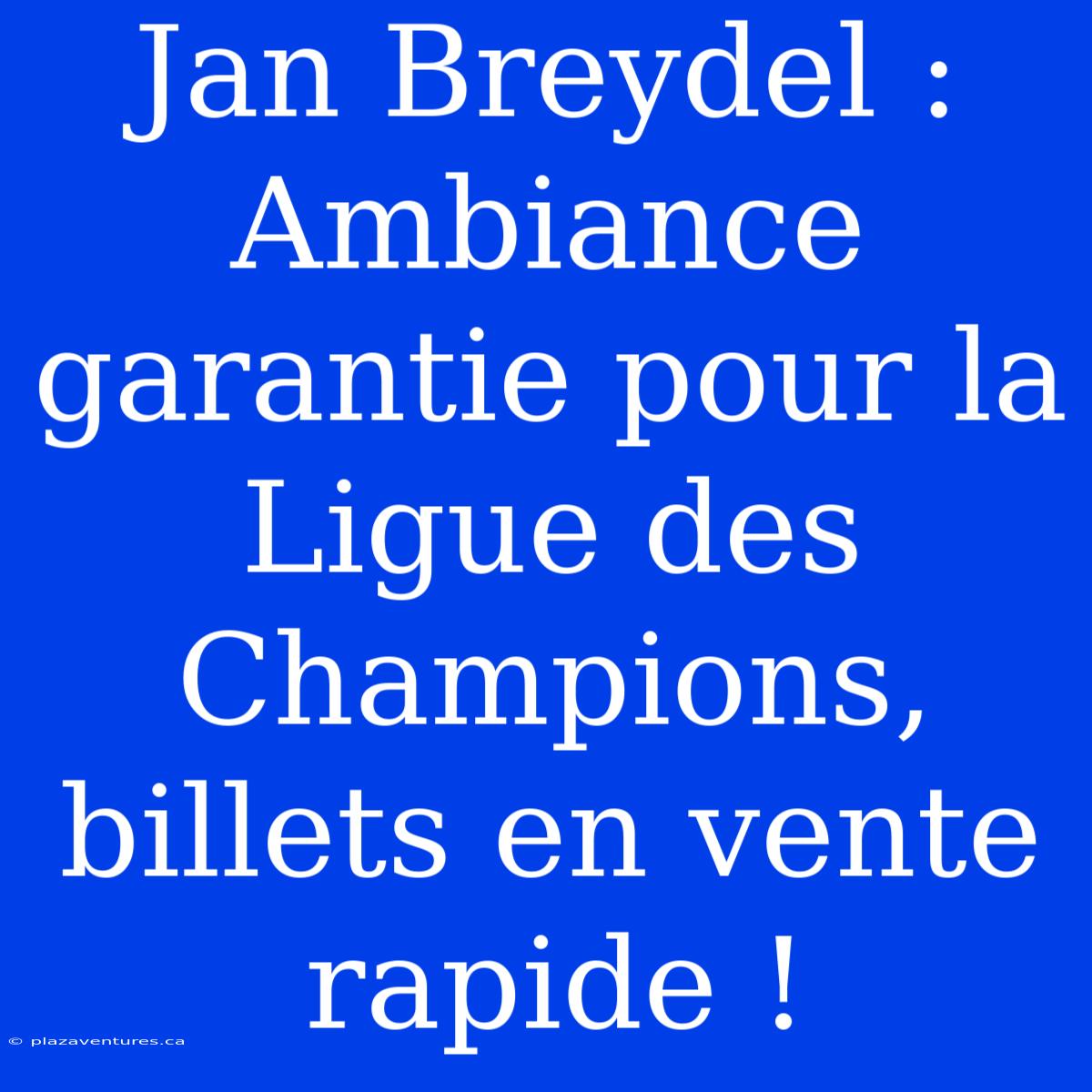 Jan Breydel : Ambiance Garantie Pour La Ligue Des Champions, Billets En Vente Rapide !