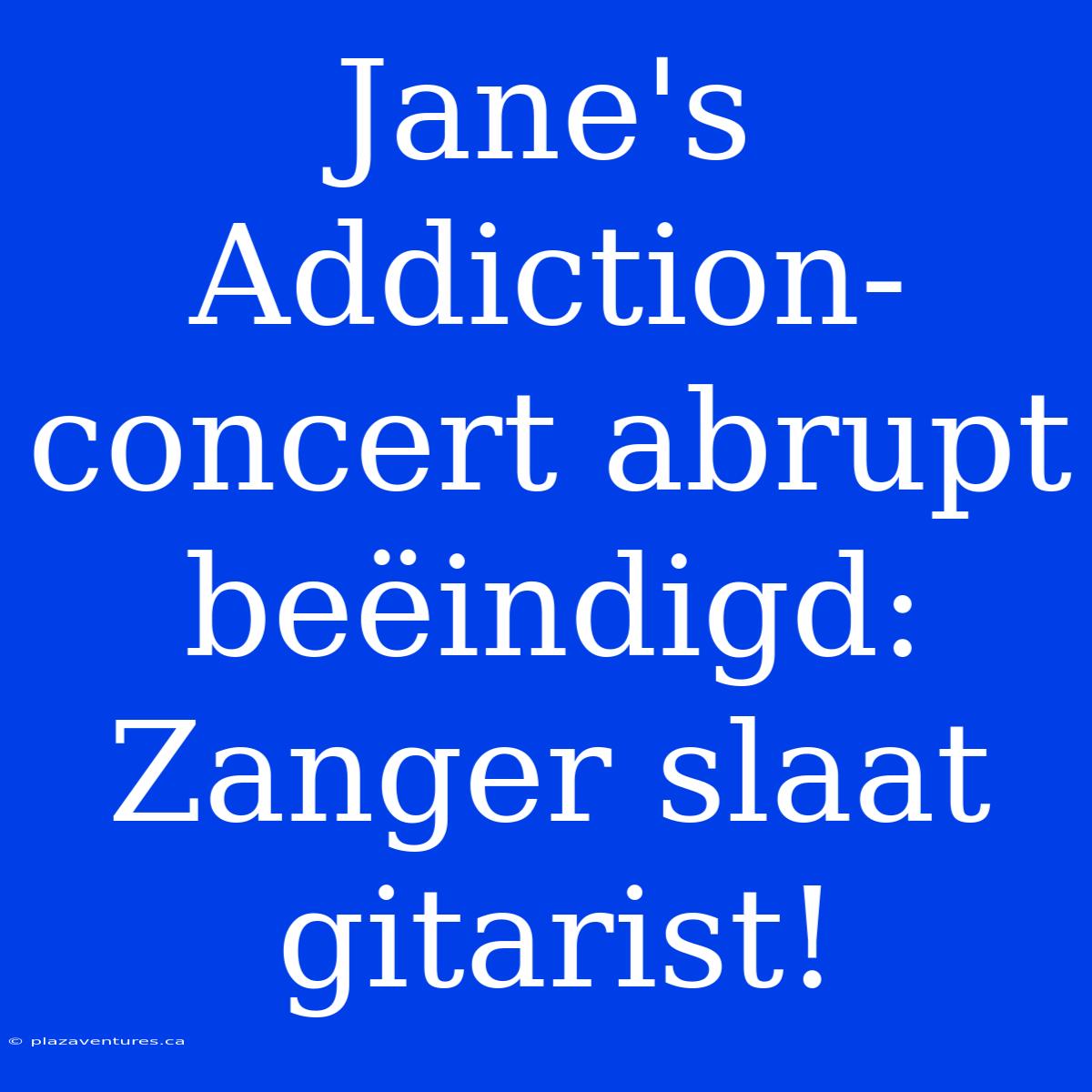 Jane's Addiction-concert Abrupt Beëindigd: Zanger Slaat Gitarist!