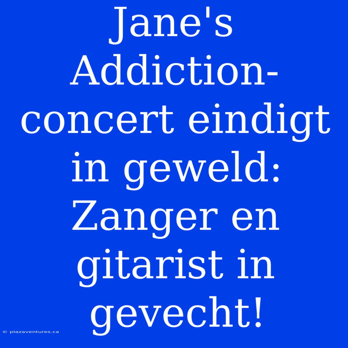 Jane's Addiction-concert Eindigt In Geweld: Zanger En Gitarist In Gevecht!