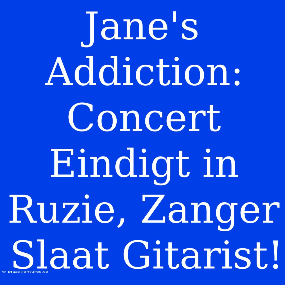 Jane's Addiction: Concert Eindigt In Ruzie, Zanger Slaat Gitarist!