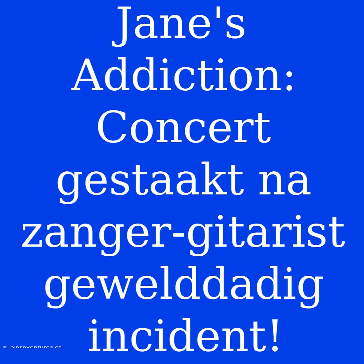 Jane's Addiction: Concert Gestaakt Na Zanger-gitarist Gewelddadig Incident!