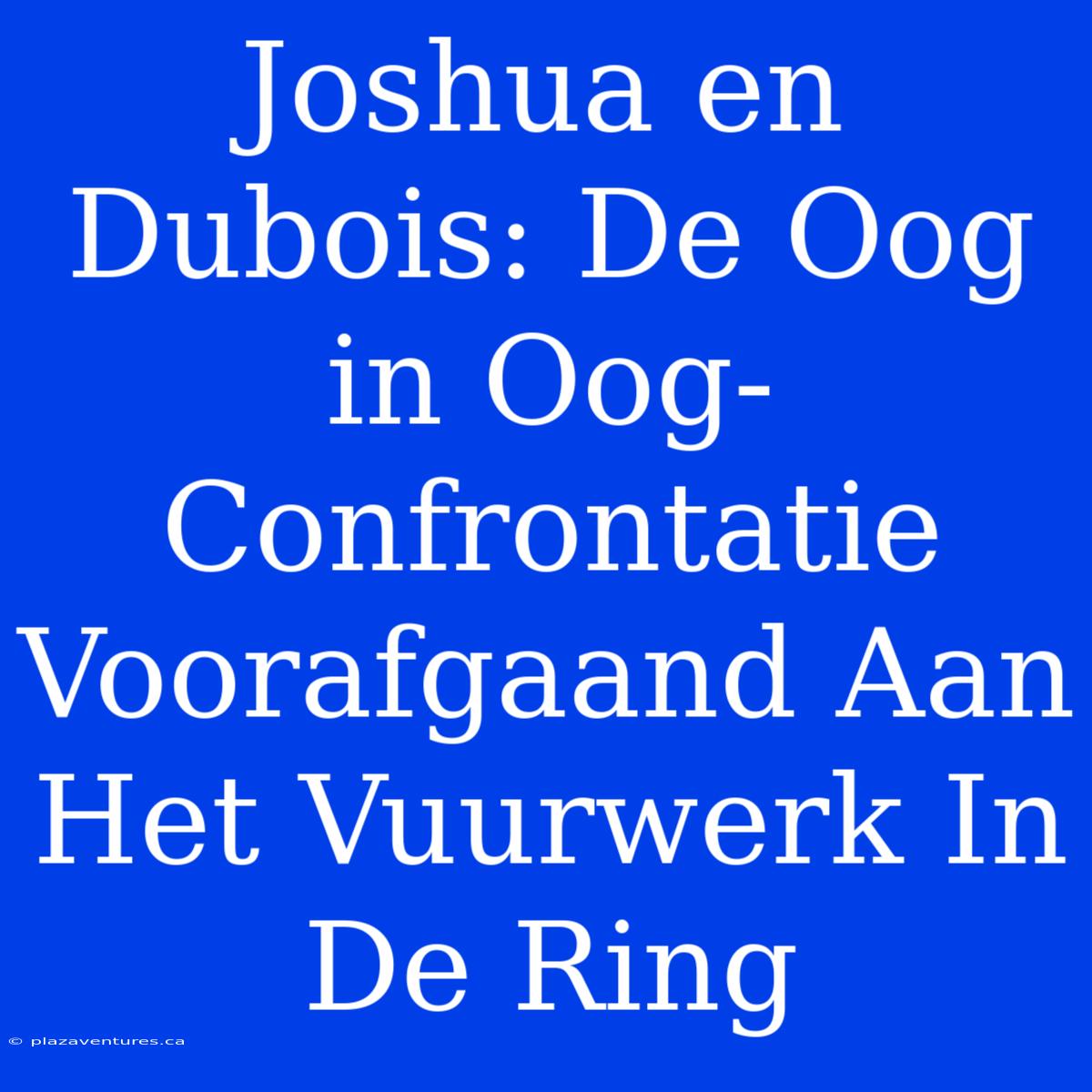 Joshua En Dubois: De Oog In Oog-Confrontatie Voorafgaand Aan Het Vuurwerk In De Ring