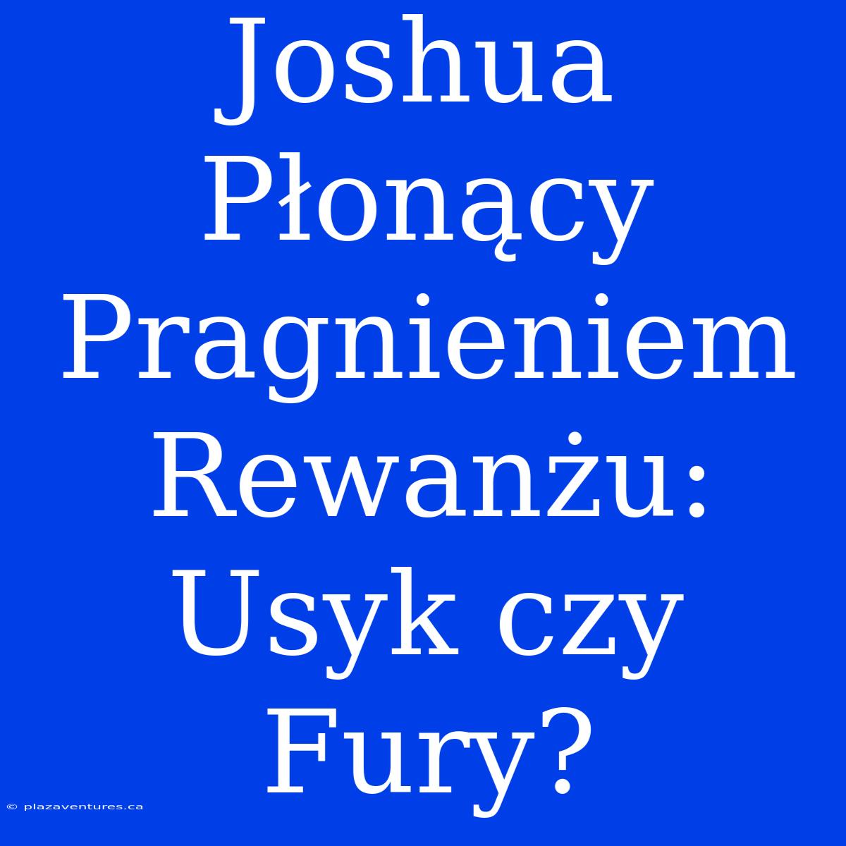 Joshua Płonący Pragnieniem Rewanżu: Usyk Czy Fury?