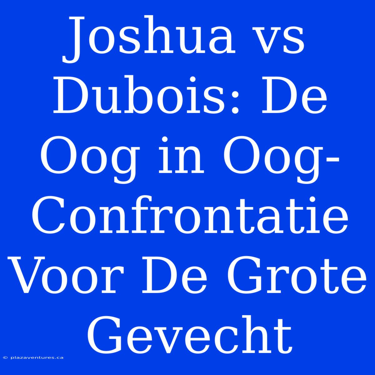 Joshua Vs Dubois: De Oog In Oog-Confrontatie Voor De Grote Gevecht