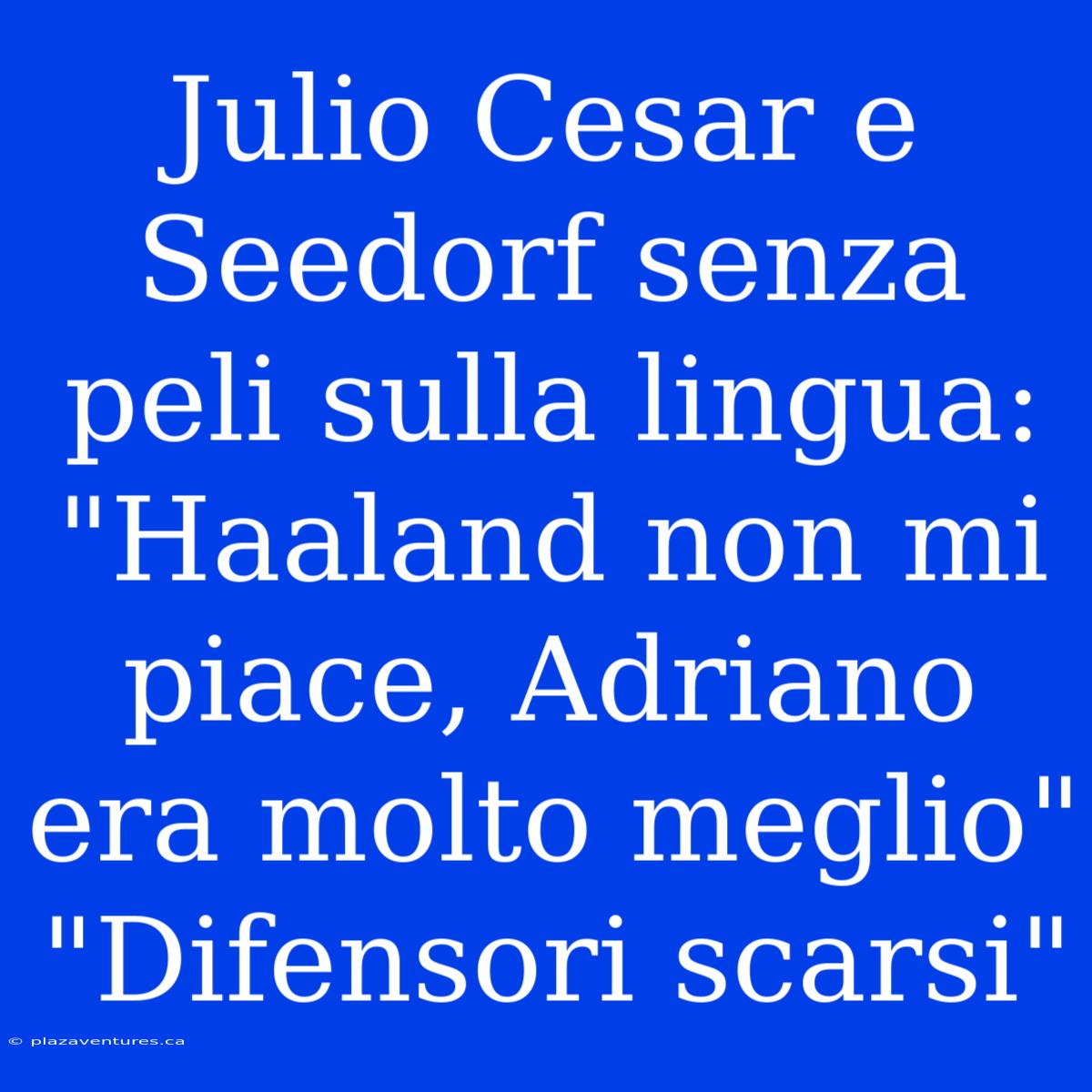 Julio Cesar E Seedorf Senza Peli Sulla Lingua: 